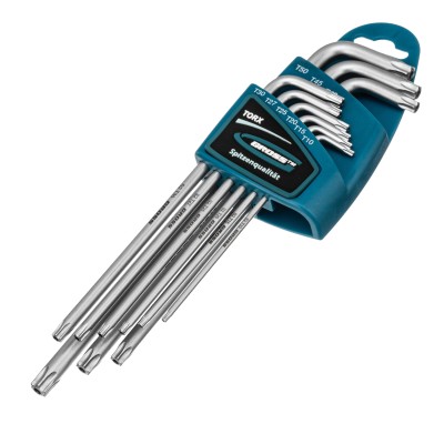 Набор ключей имбусовых Torx -TT, 9 шт: T10-T50, экстра-длинные, S2, сатинированные Gross Набор ключей имбусовых Torx -TT, 9 шт: T10-T50, экстра-длинные, S2, сатинированные Gross