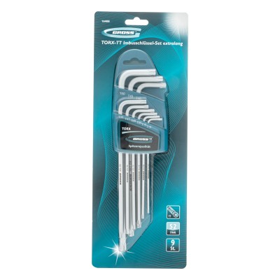 Набор ключей имбусовых Torx -TT, 9 шт: T10-T50, экстра-длинные, S2, сатинированные Gross Набор ключей имбусовых Torx -TT, 9 шт: T10-T50, экстра-длинные, S2, сатинированные Gross