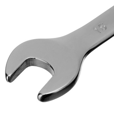 Ключ комбинированный, 15 мм, CrV, матовый хром Stels