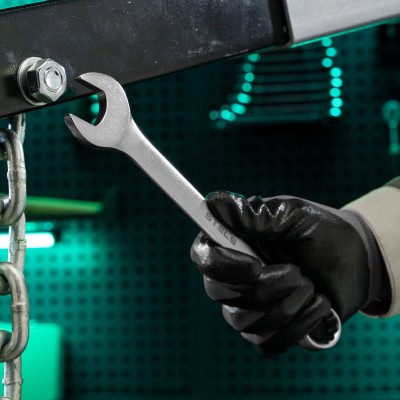 Ключ комбинированный, 23 мм, CrV, матовый хром Stels