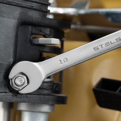 Набор ключей комбинированных, 8-17 мм, 6 шт, CrV, матовый хром Stels