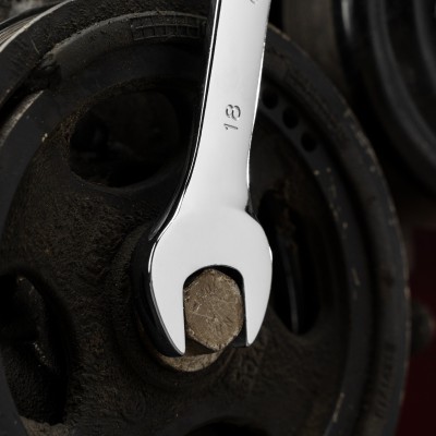 Ключ комбинированный трещоточный, 18 мм, CrV, зеркальный хром Matrix Professional