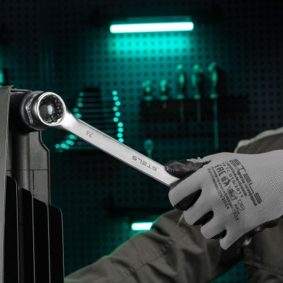 Ключ комбинированный, 26 мм, CrV, матовый хром Stels