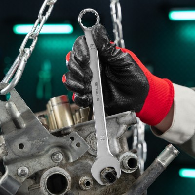 Ключ комбинированный, 19 мм, CrV, матовый хром Stels