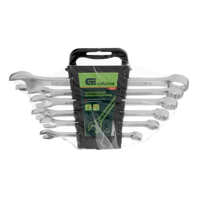 Набор ключей комбинированных, 8-17 мм, CrV, 6 шт Сибртех Набор ключей комбинированных, 8-17 мм, CrV, 6 шт Сибртех