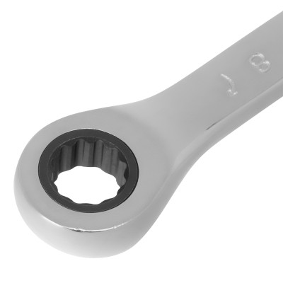 Ключ комбинированный трещоточный, 8 мм, CrV, зеркальный хром Matrix Professional