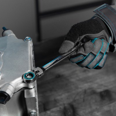 Набор ключей комбинированных с трещоткой, 8-19 мм, 7 шт, шарнирные, CrV Gross Набор ключей комбинированных с трещоткой, 8-19 мм, 7 шт, шарнирные, CrV Gross