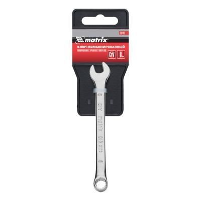 Ключ комбинированный, 8 мм, CrV, полированный хром Matrix Ключ комбинированный, 8 мм, CrV, полированный хром Matrix