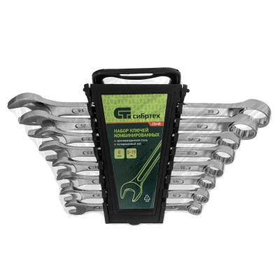 Набор ключей комбинированных, 8-19 мм, CrV, 8 шт Сибртех Набор ключей комбинированных, 8-19 мм, CrV, 8 шт Сибртех