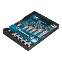 Набор ключей комбинированных с трещоткой, 8-19 мм, 7 шт, шарнирные, CrV Gross Набор ключей комбинированных с трещоткой, 8-19 мм, 7 шт, шарнирные, CrV Gross