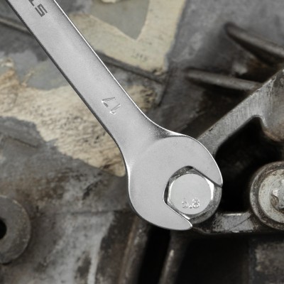 Ключ комбинированный, 17 мм, CrV, матовый хром Stels Ключ комбинированный, 17 мм, CrV, матовый хром Stels