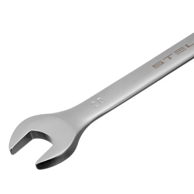 Ключ комбинированный, 20 мм, CrV, матовый хром Stels