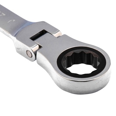 Ключ комбинированный трещоточный, 27 мм, CrV, шарнирный, зеркальный хром Matrix Ключ комбинированный трещоточный, 27 мм, CrV, шарнирный, зеркальный хром Matrix