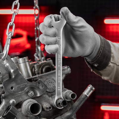 Набор ключей комбинированных, 6-22 мм, 12 шт, CrV, матовый хром Matrix