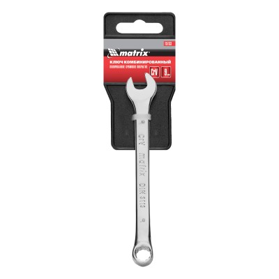 Ключ комбинированный, 9 мм, CrV, полированный хром Matrix Ключ комбинированный, 9 мм, CrV, полированный хром Matrix