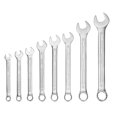 Набор ключей комбинированных 8-19 мм, 8 шт, CrV, холодный штамп Gross Набор ключей комбинированных 8-19 мм, 8 шт, CrV, холодный штамп Gross