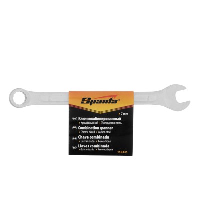 Ключ комбинированный, 7 мм, хромированный Sparta