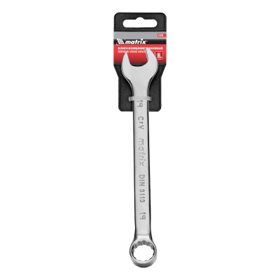 Ключ комбинированный, 19 мм, CrV, полированный хром Matrix Ключ комбинированный, 19 мм, CrV, полированный хром Matrix