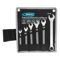 Набор ключей комбинированных 8-17 мм, 6 шт, CrV, холодный штамп Gross Набор ключей комбинированных 8-17 мм, 6 шт, CrV, холодный штамп Gross