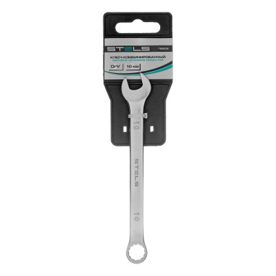 Ключ комбинированный, 10 мм, CrV, матовый хром Stels