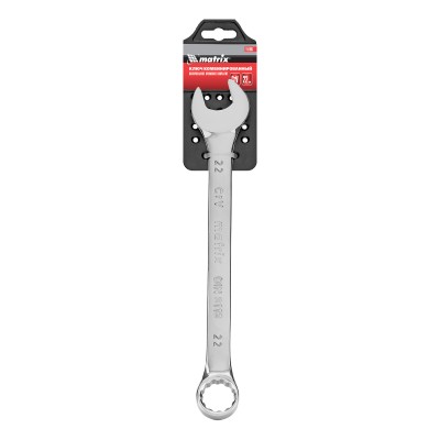 Ключ комбинированный, 22 мм, CrV, полированный хром Matrix Ключ комбинированный, 22 мм, CrV, полированный хром Matrix