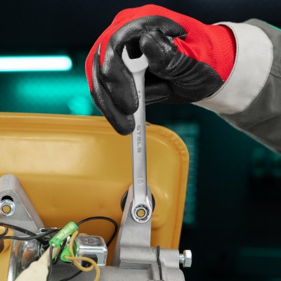 Ключ комбинированный, 10 мм, CrV, матовый хром Stels