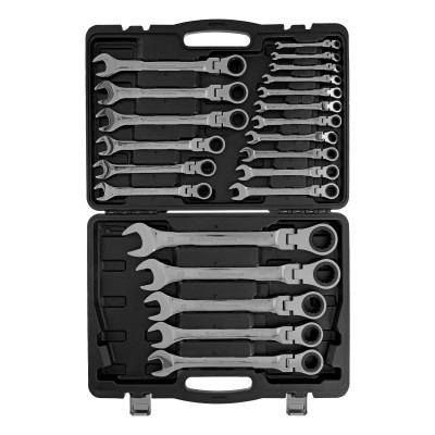 Набор ключей комбинированных, трещоточных шарнирных 22 шт. Matrix Набор ключей комбинированных, трещоточных шарнирных 22 шт. Matrix