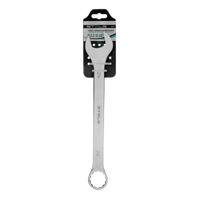 Ключ комбинированный, 24 мм, CrV, матовый хром Stels