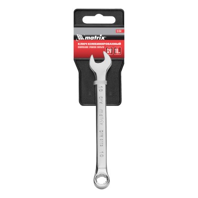 Ключ комбинированный, 10 мм, CrV, полированный хром Matrix Ключ комбинированный, 10 мм, CrV, полированный хром Matrix
