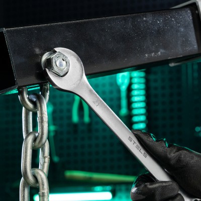 Ключ комбинированный, 21 мм, CrV, матовый хром Stels