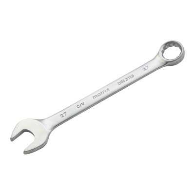 Ключ комбинированный, 27 мм, CrV, матовый хром Matrix