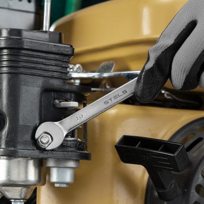 Набор ключей комбинированных, 8-19 мм, 8 шт, CrV, матовый хром Stels