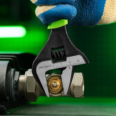 Ключ разводной, 200 мм, тонкие губки, фосфатированый Сибртех