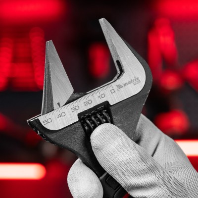 Ключ разводной, тонкие губки, фосфатированный, двухкомпонентная рукоятка, 250 мм, PRO Matrix