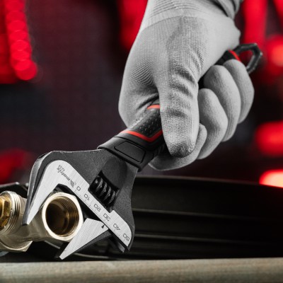 Ключ разводной, тонкие губки, фосфатированный, двухкомпонентная рукоятка, 250 мм, PRO Matrix