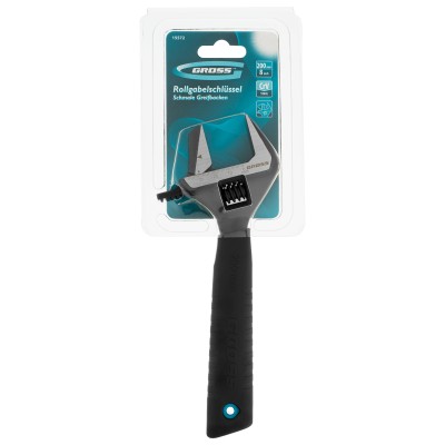 Ключ разводной, переставная губка, 200 мм, CRV GROSS Ключ разводной, переставная губка, 200 мм, CRV GROSS