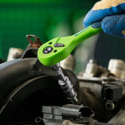 Ключ-трещотка 1/4", CrV, 72 зуба, с быстрым сбросом Сибртех