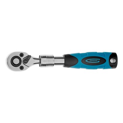 Ключ-трещотка телескопический 1/4", 150-200 мм, CrV, 72 зуба, с быстрым сбросом, хром Gross Ключ-трещотка телескопический 1/4", 150-200 мм, CrV, 72 зуба, с быстрым сбросом, хром Gross