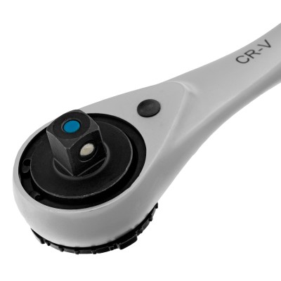 Ключ-трещотка 1/4", CrV, 120 зубьев, с быстрым сбросом, цельнометаллический, хром Gross Ключ-трещотка 1/4", CrV, 120 зубьев, с быстрым сбросом, цельнометаллический, хром Gross