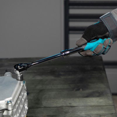 Ключ-трещотка телескопический 3/8", 215-315 мм, CrV, 72 зуба, с быстрым сбросом, хром Gross