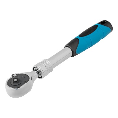 Ключ-трещотка телескопический 3/8", 215-315 мм, CrV, 72 зуба, с быстрым сбросом, хром Gross