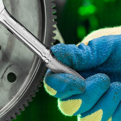 Ключ-трещотка 3/8", 45 зубьев, цельнометаллический, с быстрым сбросом, CrV, хром Сибртех