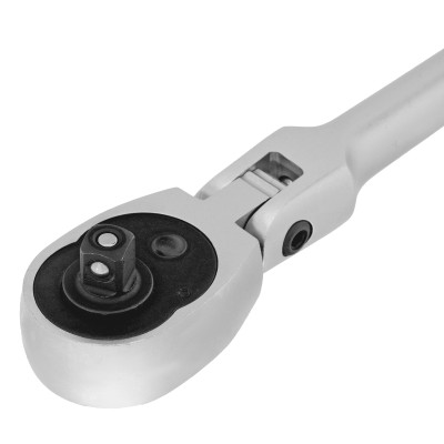 Ключ-трещотка шарнирный 1/4", СrV, 72 зуба, с быстрым сбросом, матовый хром Stels Ключ-трещотка шарнирный 1/4", СrV, 72 зуба, с быстрым сбросом, матовый хром Stels