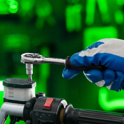 Ключ-трещотка 1/4", 45 зубьев, с быстрым сбросом, CrV, хром Сибртех