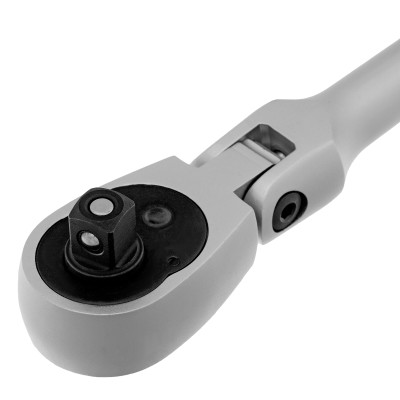 Ключ-трещотка шарнирный 3/8", СrV, 72 зуба, с быстрым сбросом, матовый хром Stels Ключ-трещотка шарнирный 3/8", СrV, 72 зуба, с быстрым сбросом, матовый хром Stels