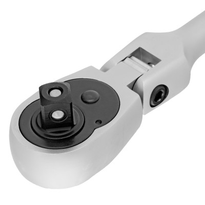 Ключ-трещотка шарнирный 1/2", СrV, 72 зуба, с быстрым сбросом, матовый хром Stels Ключ-трещотка шарнирный 1/2", СrV, 72 зуба, с быстрым сбросом, матовый хром Stels