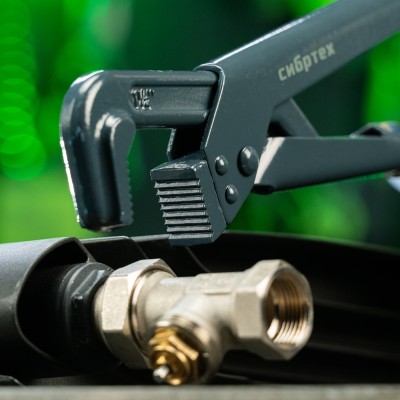 Ключ трубный рычажный КТР-2, 1.5", кованый, тип "L" Сибртех