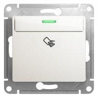 GLOSSA ВЫКЛЮЧАТЕЛЬ карточный с подсветкой, 10А, без задержки отключения, механизм, ПЕРЛАМУТР