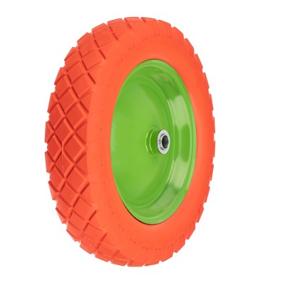 Колесо полиуретановое 4.80/4-8, длина оси 90 мм, подшипник 20 мм Сибртех