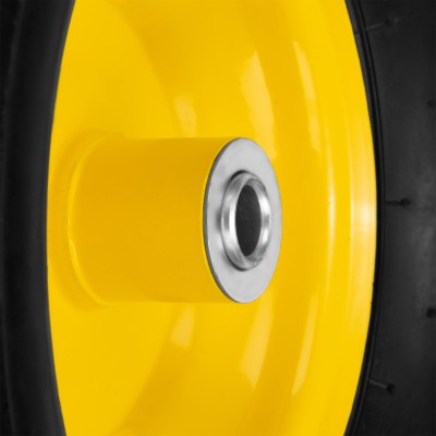 Колесо пневматическое 15/6.00-6, D 370 мм, подш. внут. диам. 16 мм, длина оси 100 мм Denzel Колесо пневматическое 15/6.00-6, D 370 мм, подш. внут. диам. 16 мм, длина оси 100 мм Denzel